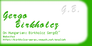 gergo birkholcz business card